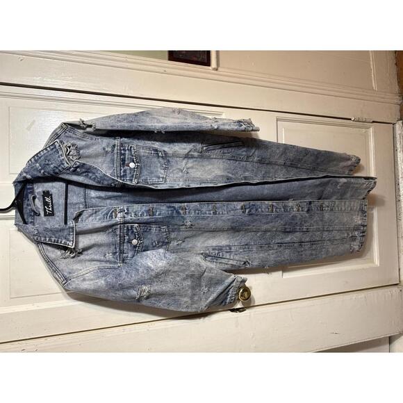 Thrill Jackets & Blazers - Thrill distressed full length jean jacket Small